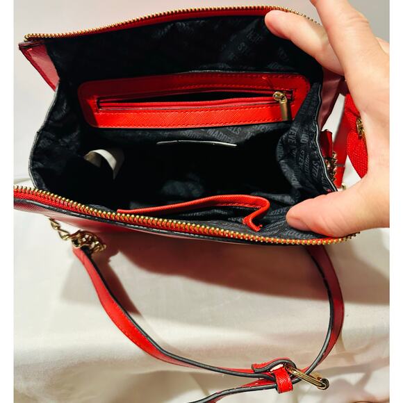 Steve Madden Logo Women’s Zip Crossbody Shoulder Bag designer Cherry Red Evening - Picture 9 of 11